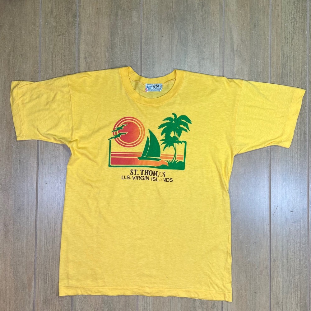 Vintage 80s St Thomas US Virgin Islands Single Stitch double bull tag  T-Shirt.